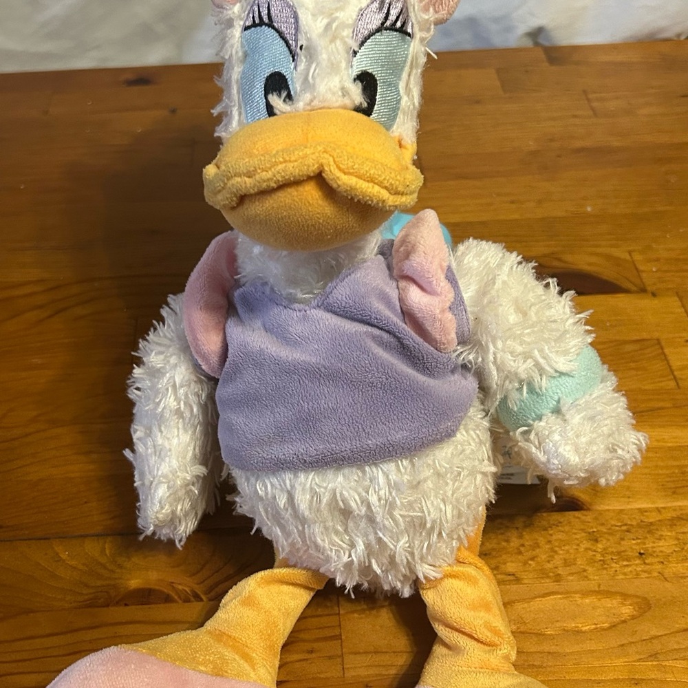 Disney Plush Daisy Duck with Soft Yellow and White